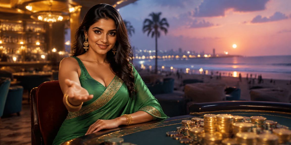 Woman enjoying casino entertainment at Chennai Marina Beach